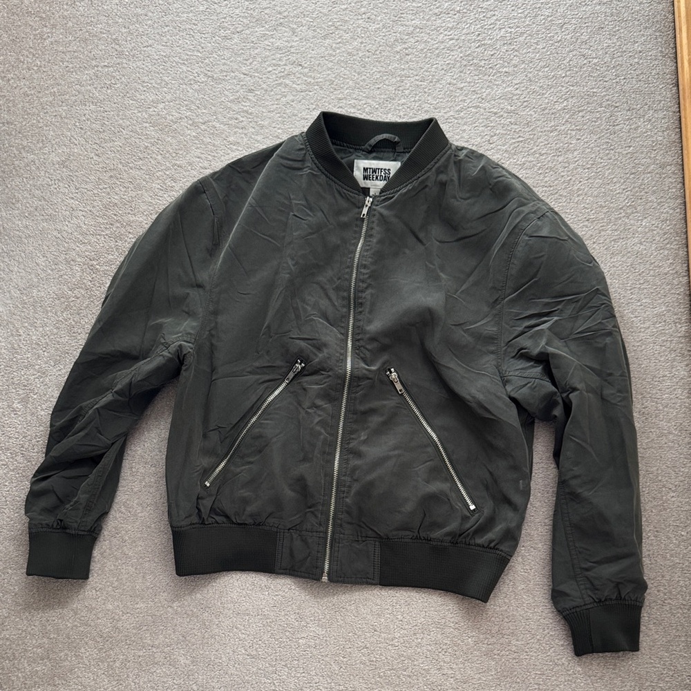 Weekday Dark Green Bomber Jacket